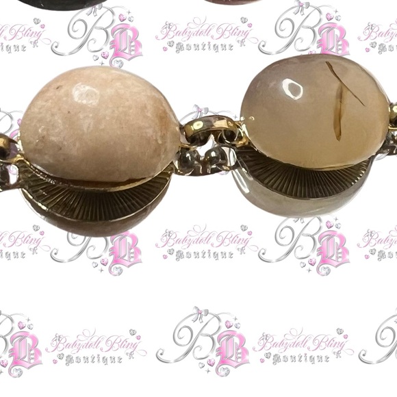 1940s scarab bracelet EGYPTIAN STYLE real gem stone healing crystals πβοΈ - Picture 6 of 12